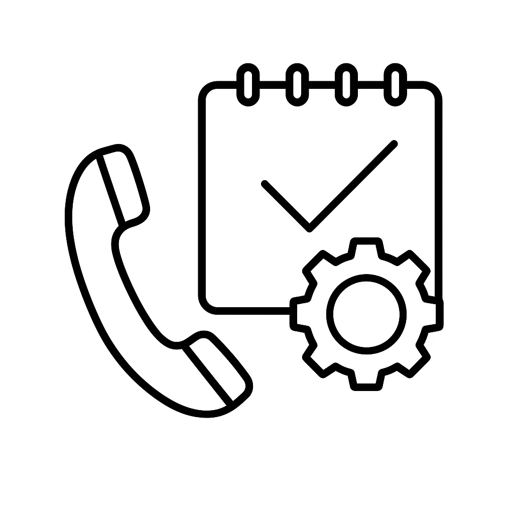 Calendar, phone, and organized process illustration